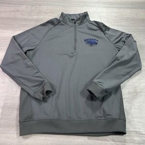 Nevada Wolf Pack Jacket Mens Medium Gray NCAA Golf Adidas Quarter Zip Pullover